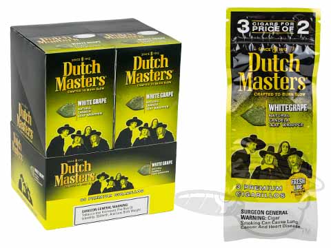 Dutch Masters Cigarillos White Grape Upright 4 1 2 X 28 Carton 60 Total Cigars Best Cigar Prices